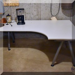 F73. Ikea corner desk with telesoping legs. 80” x 47” - $150 